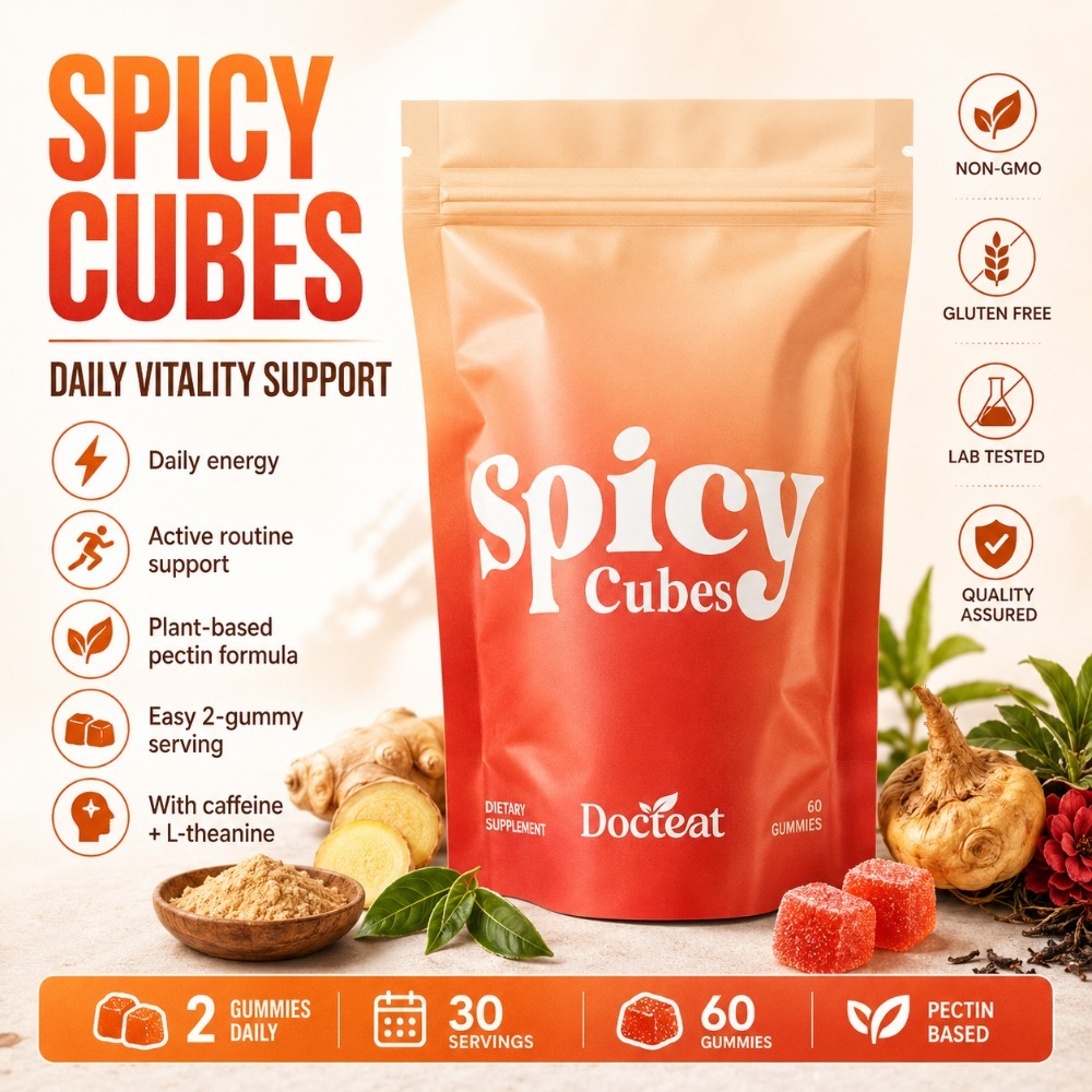 Docteat Spicy Cubes Gummies 60 - Green Herbal Wellness 评论和价格