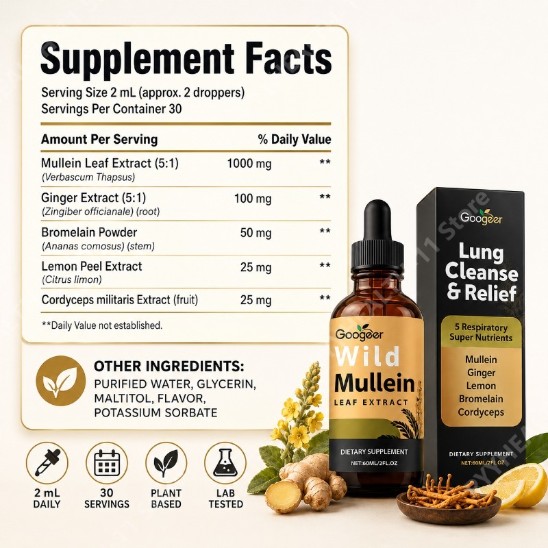 Mullein Liquid Drops Herbal Bl - Herbal Wellness Blend 评论和价格